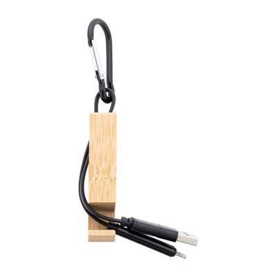 OBG PUB - Câble chargeur et support mobile en bambou Ciera Noir Câble chargeur et support mobile en bambou Ciera Noir