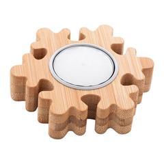 OBG PUB - Bougeoir chauffe-plat de Noël en bambou Effenor Bougeoir chauffe-plat de Noël en bambou Effenor