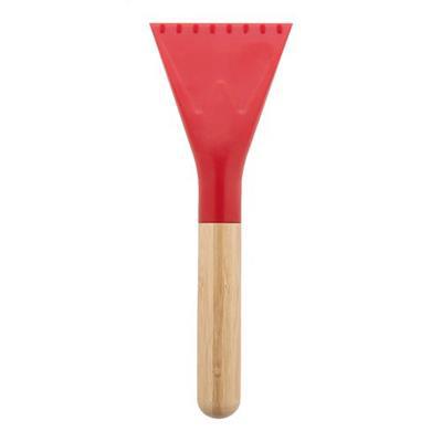 Grattoir à glace en RABS avec manche en bambou Sio Rouge
