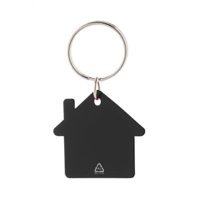 Porte-clés en aluminium recyclé forme maison Piero Noir