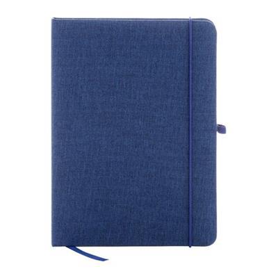 Carnet A5 avec couverture en polyester RPET Corine Bleu marine