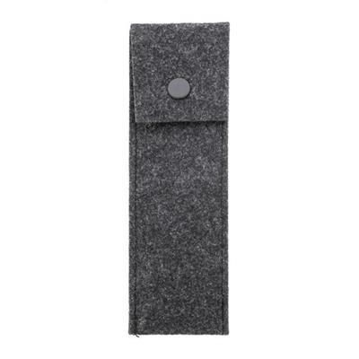 Étui stylos avec fermeture à pression en RPET Nido Gris anthracite