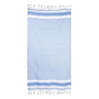 OBG PUB - Serviette de plage paréo à rayures bicolores Lavia Bleu Serviette de plage paréo à rayures bicolores Lavia Bleu