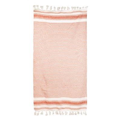OBG PUB - Serviette de plage paréo à rayures bicolores Lavia Orange Serviette de plage paréo à rayures bicolores Lavia Orange
