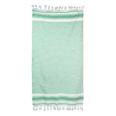 OBG PUB - Serviette de plage paréo à rayures bicolores Lavia Vert Serviette de plage paréo à rayures bicolores Lavia Vert