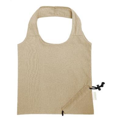 Sac shopping pliable en coton recyclé et RPET Miko Beige