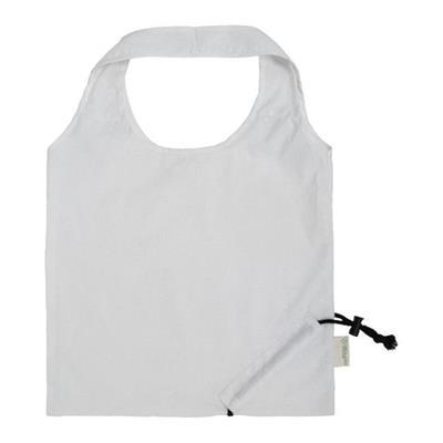 Sac shopping pliable en coton recyclé et RPET Miko Blanc