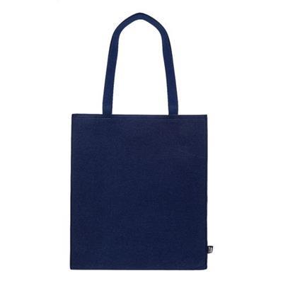 Sac shopping avec soufflet en RPET Gino Bleu marine