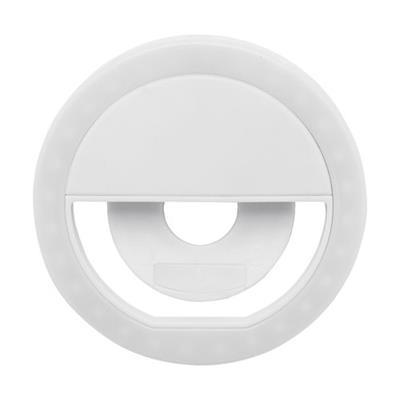 OBG PUB - Anneau lumineux pour selfie en ABS recyclé Ziva Blanc Anneau lumineux pour selfie en ABS recyclé Ziva Blanc