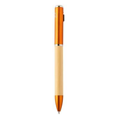 Stylo bille rotatif en bambou et RABS Zoriack Orange