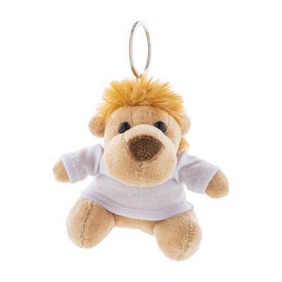 Porte-clés Lion en peluche avec T-shirt Simeto Marron