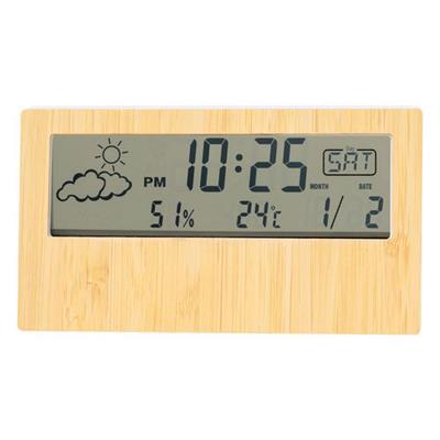 Station météo en bambou et plastique ABS Brenov Bois