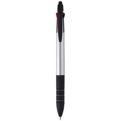 Stylet stylo bille 3 en 1 en plastique ABS Adeline Argent