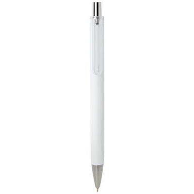 Stylo bille élégant avec finition métallique Grego Blanc