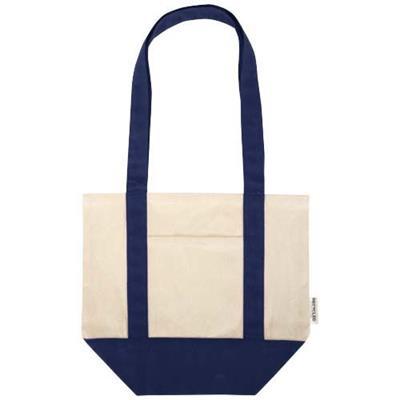 Sac shopping mini en coton recyclé robuste Soaline Bleu marine