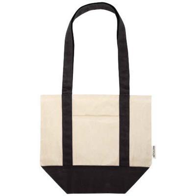 Sac shopping mini en coton recyclé robuste Soaline Noir