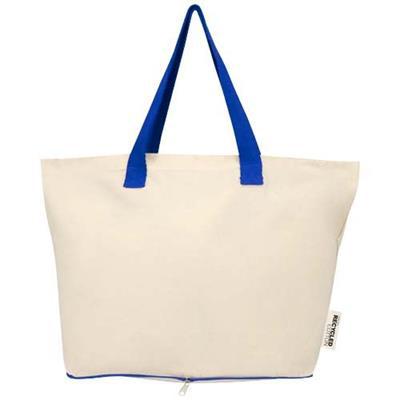 Sac shopping pliable en coton recyclé Grenoble Bleu