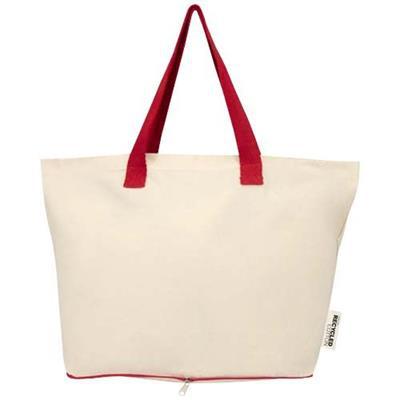 Sac shopping pliable en coton recyclé Grenoble Rouge