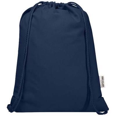 Sac avec cordon en coton recyclé robuste Certian Bleu marine