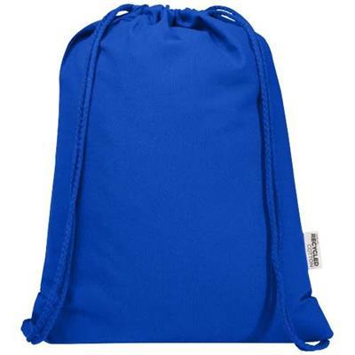 Sac avec cordon en coton recyclé robuste Certian Bleu roi