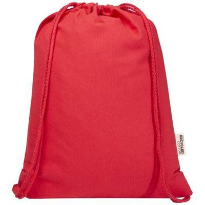 Sac avec cordon en coton recyclé robuste Certian Rouge