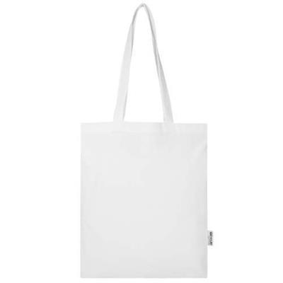 Sac shopping en coton recyclé et RPET Cebon Blanc