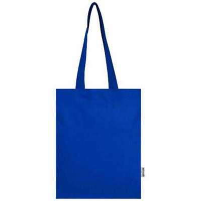 Sac shopping en coton recyclé et RPET Cebon Bleu roi