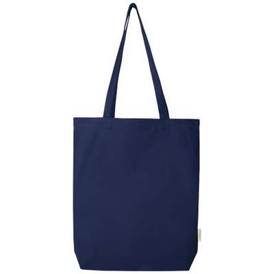 Sac shopping avec fond large en coton bio Creina Bleu marine