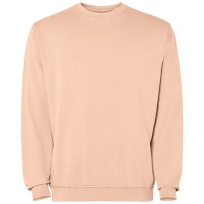 Pull ras du cou unisexe délavée en coton Agiera Orange