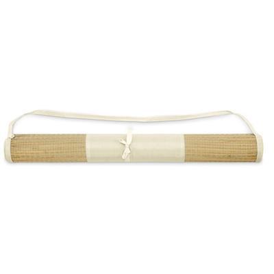 Natte de plage en paille naturelle enroulable Atia Beige