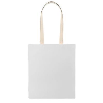 Sac shopping en coton avec longues poignées Ravio Blanc