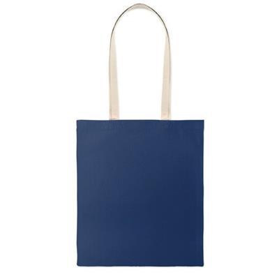 Sac shopping en coton avec longues poignées Ravio Bleu