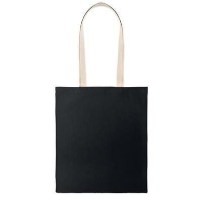 Sac shopping en coton avec longues poignées Ravio Noir