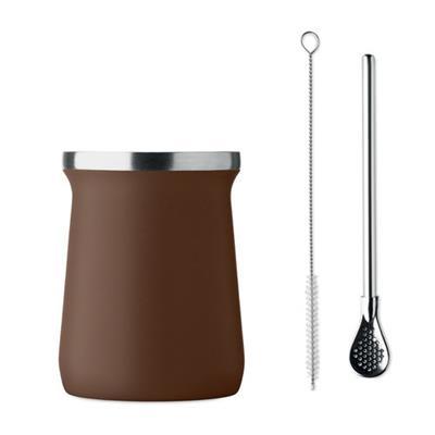 Tasse à thé Yerba double paroi en acier Ferox Marron