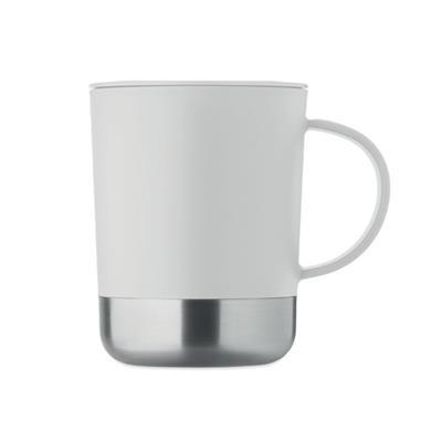 Mug simple paroi 300ml avec base en acier inox Dex Blanc