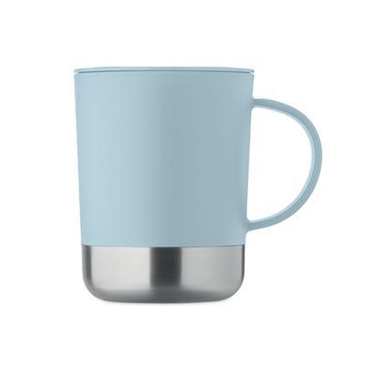 Mug simple paroi 300ml avec base en acier inox Dex Bleu ciel