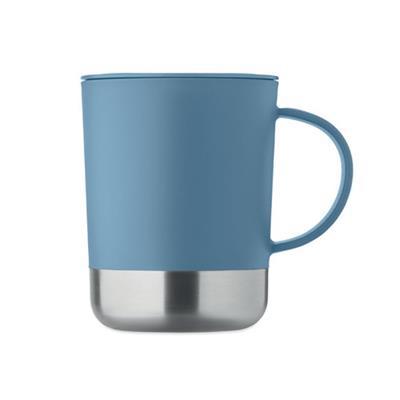 Mug simple paroi 300ml avec base en acier inox Dex Bleu pétrole
