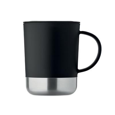 Mug simple paroi 300ml avec base en acier inox Dex Noir