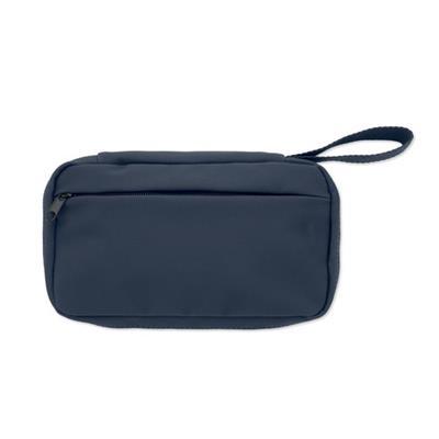 Trousse de toilette en RPET revêtement en PU Zeiko Bleu marine