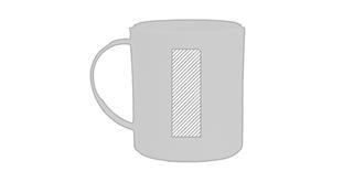 Tasse de 350 ml en plastique PP Spirit - Impression Gauche
