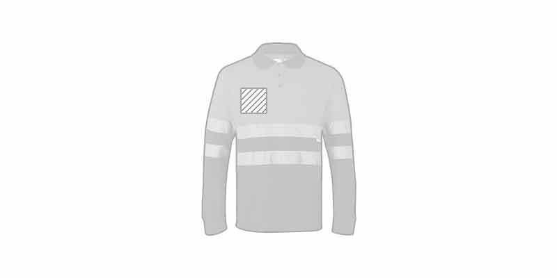 Polo piqué bicolore à manches longues en coton Feg - A l'avant