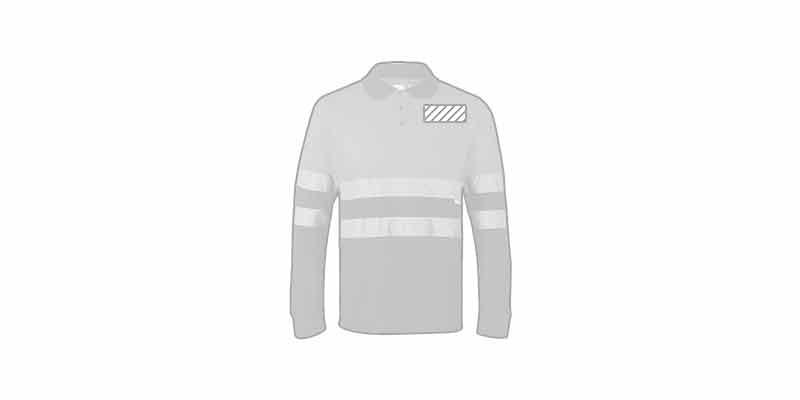 Polo piqué bicolore à manches longues en coton Feg - Impression Gauche