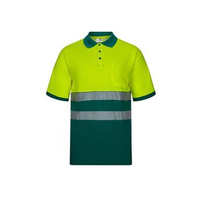 Polo à manches courtes en coton et polyester Grive Jaune / Vert