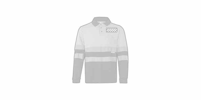 OBG.PUB - Polo bicolore à manches longues en polyester Grows - Impression Gauche Polo bicolore à manches longues en polyester Grows - Impression Gauche