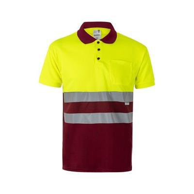 Polo bicolore à manches courtes en polyester Bilos