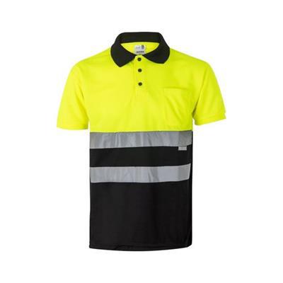 OBG.PUB - Polo piqué à manches courtes en polyester Ammios Jaune / Noir Polo piqué à manches courtes en polyester Ammios Jaune / Noir