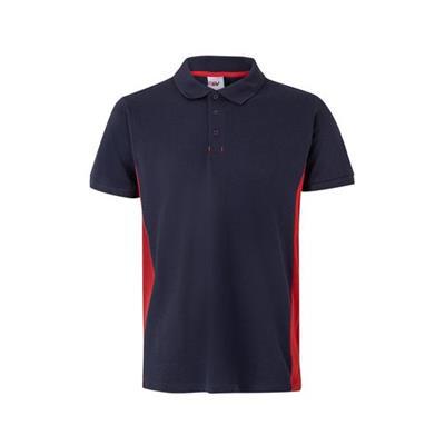 Polo piqué avec manches courtes en Polycoton Ingia Bleu marine / Rouge
