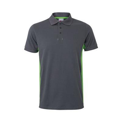 Polo piqué avec manches courtes en Polycoton Ingia Gris / Vert