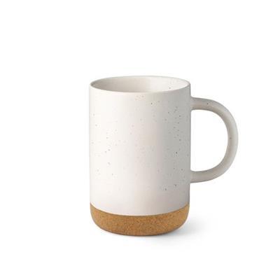 Tasse en céramique avec socle en liège 320ml Keren Blanc