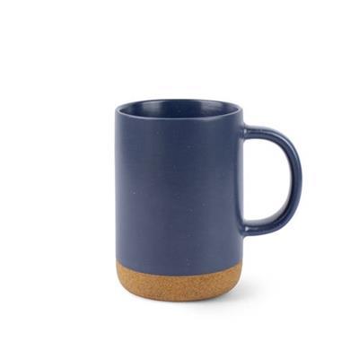 Tasse en céramique avec socle en liège 320ml Keren Bleu marine